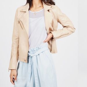 Blank NYC Tan Faux Leather Moto Jacket